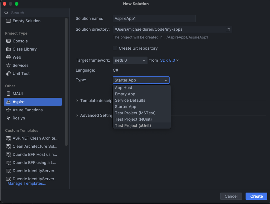 .NET Aspire Templates